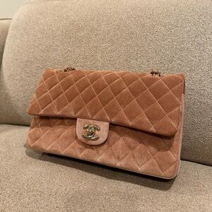 Chanel medium suede classic flap